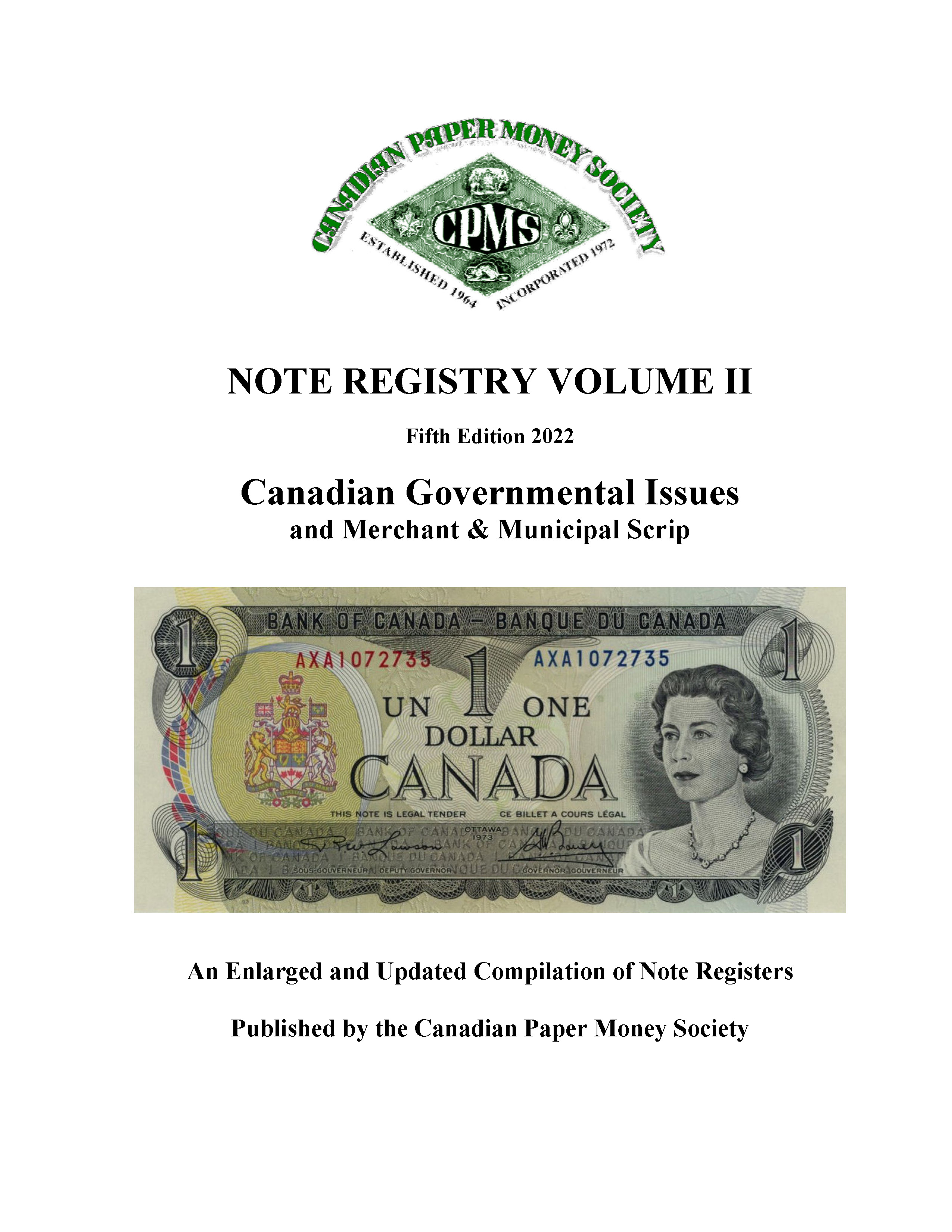 Canadian Paper Money Society Note Registry